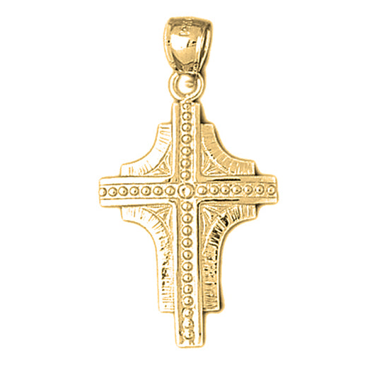 Yellow Gold-plated Silver Cross Pendant