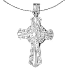 Sterling Silver Cross Pendant (Rhodium or Yellow Gold-plated)