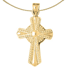 Sterling Silver Cross Pendant (Rhodium or Yellow Gold-plated)