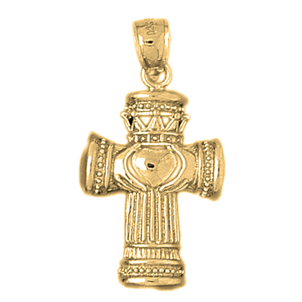 Yellow Gold-plated Silver Cross Pendant