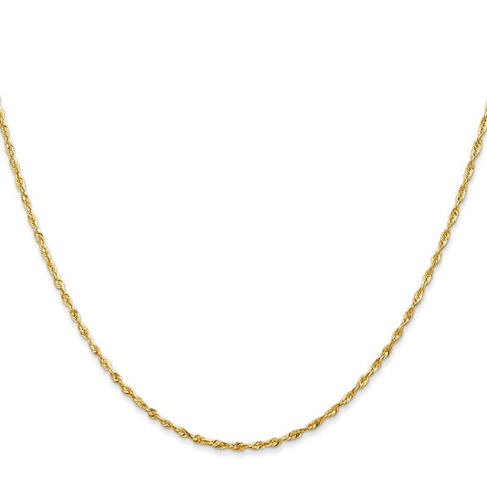 10K Yellow Gold 1.5mm Diamond-cut Lightweight Rope Chain