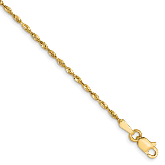 10K Yellow Gold 1.5mm Diamond-cut Lightweight Rope Chain