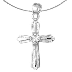 Sterling Silver Cross Pendant (Rhodium or Yellow Gold-plated)