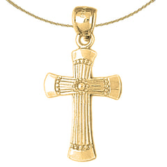 Colgante de cruz de plata de ley (bañado en rodio o oro amarillo)