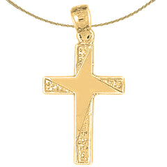 Colgante de cruz de plata de ley (bañado en rodio o oro amarillo)