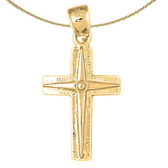 Sterling Silver Cross Pendant (Rhodium or Yellow Gold-plated)