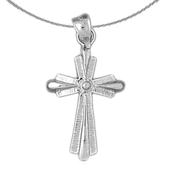 Sterling Silver Cross Pendant (Rhodium or Yellow Gold-plated)