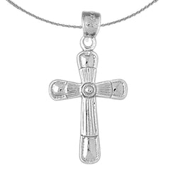 Sterling Silver Cross Pendant (Rhodium or Yellow Gold-plated)