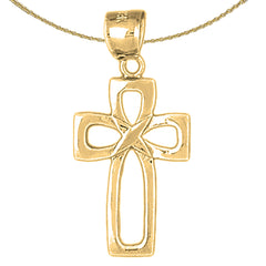 Sterling Silver Cross Pendant (Rhodium or Yellow Gold-plated)