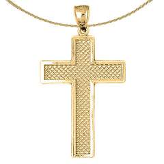 Sterling Silver Cross Pendant (Rhodium or Yellow Gold-plated)