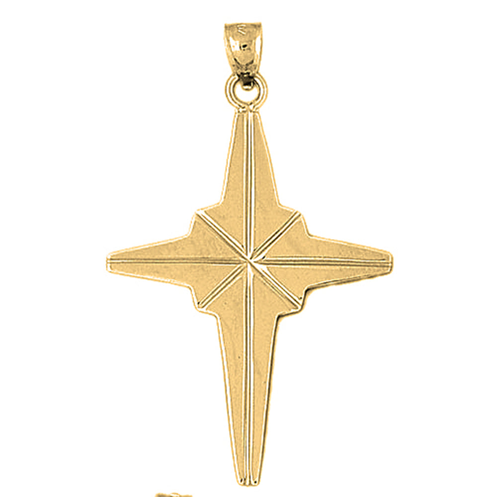 Yellow Gold-plated Silver Cross Pendant