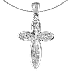 Sterling Silver Cross Pendant (Rhodium or Yellow Gold-plated)