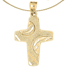 Sterling Silver Cross Pendant (Rhodium or Yellow Gold-plated)