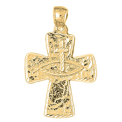 Yellow Gold-plated Silver Cross Pendant