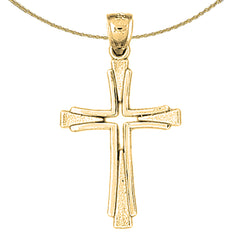 Colgante de cruz de plata de ley (bañado en rodio o oro amarillo)