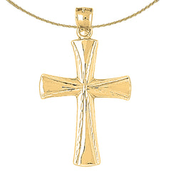 Sterling Silver Cross Pendant (Rhodium or Yellow Gold-plated)