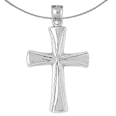 Colgante de cruz de plata de ley (bañado en rodio o oro amarillo)