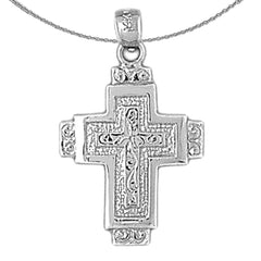 Sterling Silver Cross Pendant (Rhodium or Yellow Gold-plated)