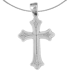 Sterling Silver Cross Pendant (Rhodium or Yellow Gold-plated)