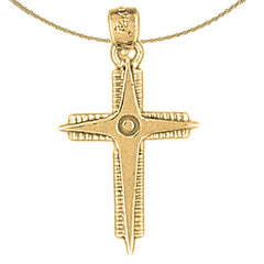 Sterling Silver Cross Pendant (Rhodium or Yellow Gold-plated)