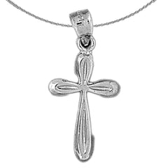 Sterling Silver Cross Pendant (Rhodium or Yellow Gold-plated)