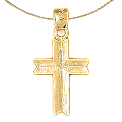 Colgante de cruz de plata de ley (bañado en rodio o oro amarillo)