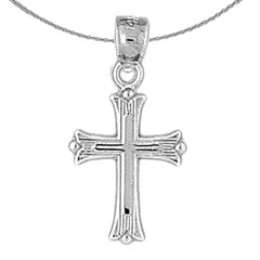 Sterling Silver Cross Pendant (Rhodium or Yellow Gold-plated)