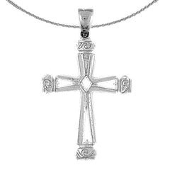 Sterling Silver Cross Pendant (Rhodium or Yellow Gold-plated)