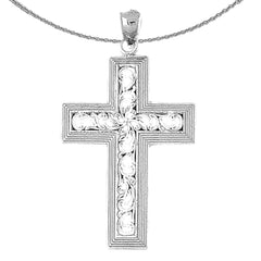 Sterling Silver Cross Pendant (Rhodium or Yellow Gold-plated)