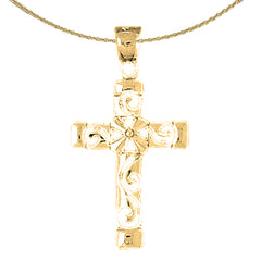 Sterling Silver Cross Pendant (Rhodium or Yellow Gold-plated)