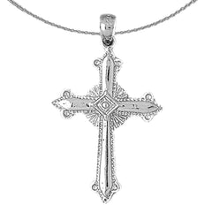 Sterling Silver Cross Pendant (Rhodium or Yellow Gold-plated)