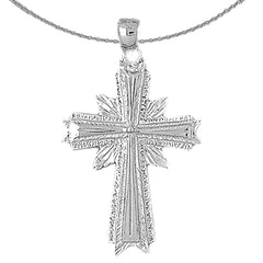 Sterling Silver Cross Pendant (Rhodium or Yellow Gold-plated)