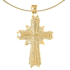 Colgante de cruz de plata de ley (bañado en rodio o oro amarillo)