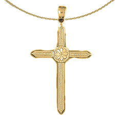 Sterling Silver Cross Pendant (Rhodium or Yellow Gold-plated)