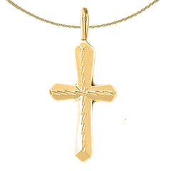 Colgante de cruz de plata de ley (bañado en rodio o oro amarillo)