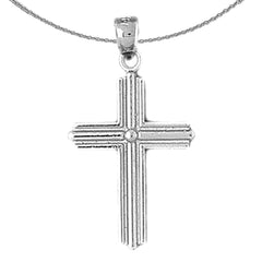 Sterling Silver Cross Pendant (Rhodium or Yellow Gold-plated)