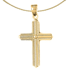 Colgante de cruz de plata de ley (bañado en rodio o oro amarillo)