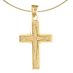 Sterling Silver Cross Pendant (Rhodium or Yellow Gold-plated)