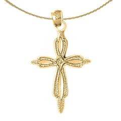 Sterling Silver Cross Pendant (Rhodium or Yellow Gold-plated)