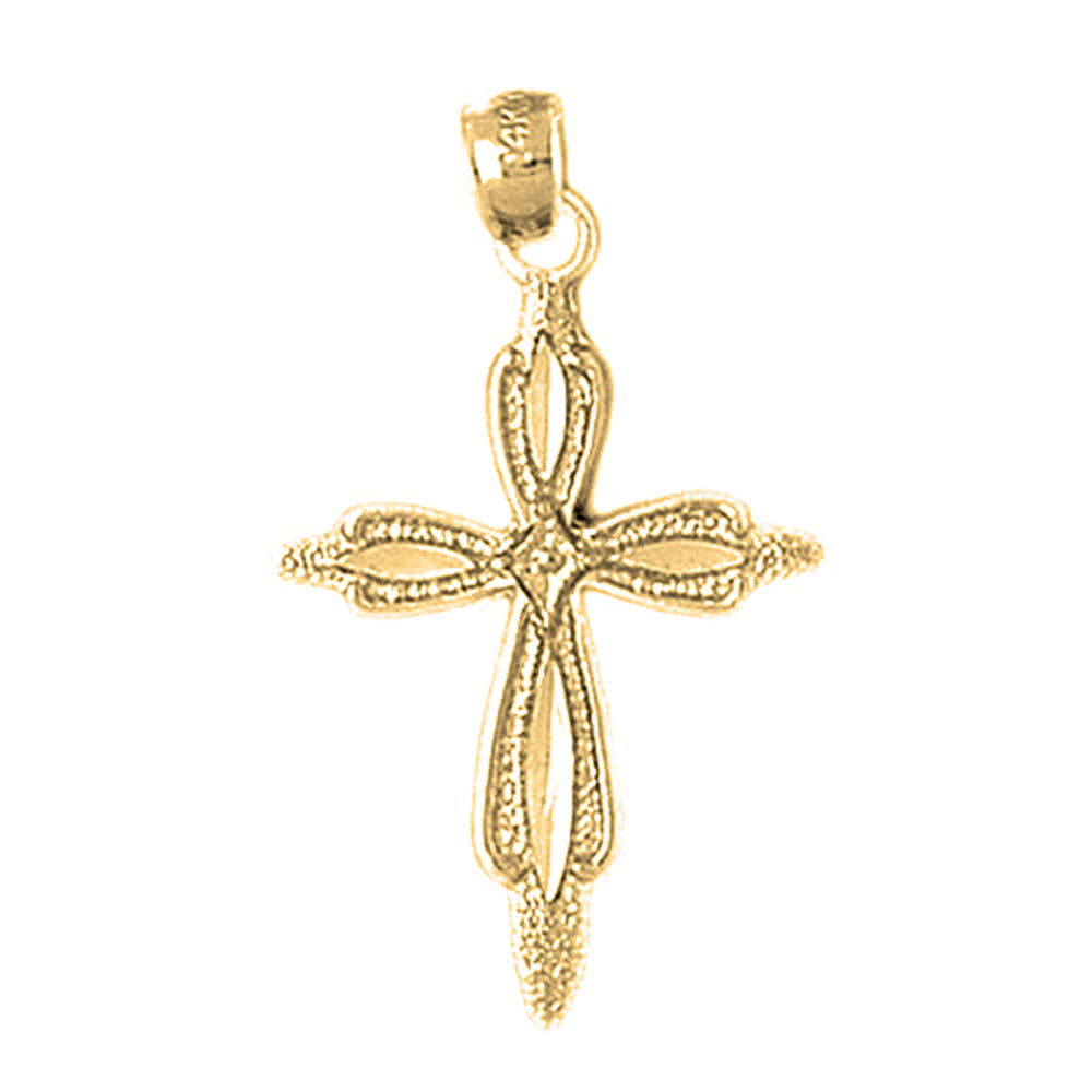 Yellow Gold-plated Silver Cross Pendant