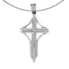 Sterling Silver Cross Pendant (Rhodium or Yellow Gold-plated)