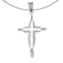 Sterling Silver Cross Pendant (Rhodium or Yellow Gold-plated)