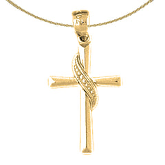 Colgante de cruz de plata de ley (bañado en rodio o oro amarillo)