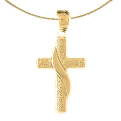 Sterling Silver Cross Pendant (Rhodium or Yellow Gold-plated)