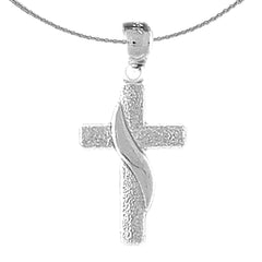 Sterling Silver Cross Pendant (Rhodium or Yellow Gold-plated)