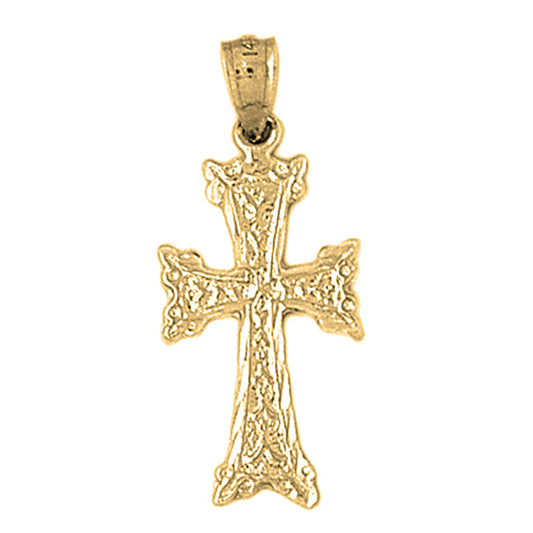 Yellow Gold-plated Silver Cross Pendant