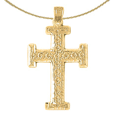 Sterling Silver Cross Pendant (Rhodium or Yellow Gold-plated)