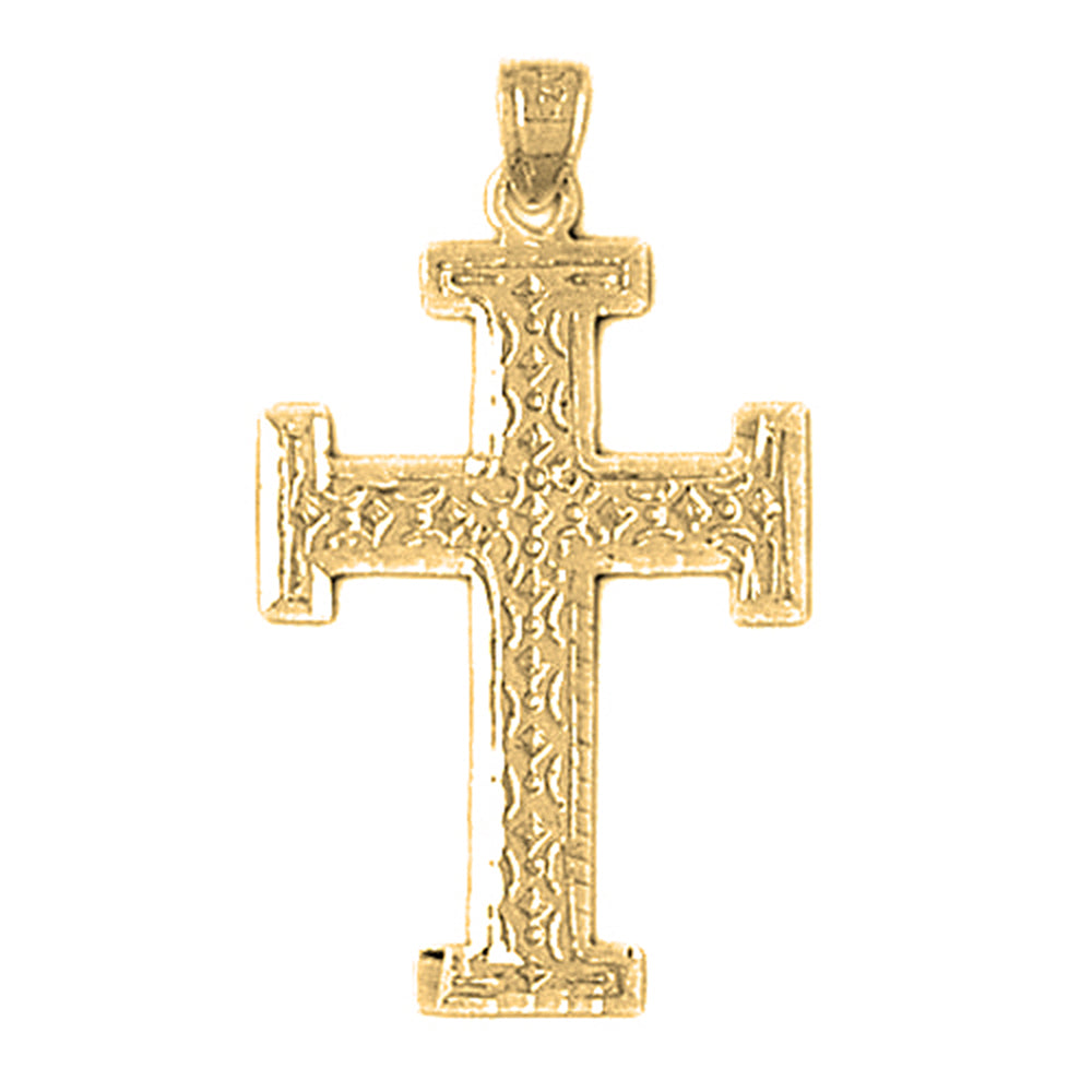 Yellow Gold-plated Silver Cross Pendant