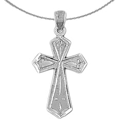 Sterling Silver Cross Pendant (Rhodium or Yellow Gold-plated)