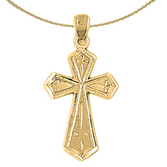 Sterling Silver Cross Pendant (Rhodium or Yellow Gold-plated)